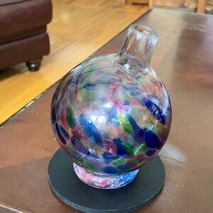 Multicolor Handblown Glass Art Vase